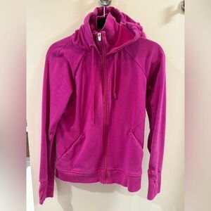 Athleta Bright Pink Fleece Hoodie — size small